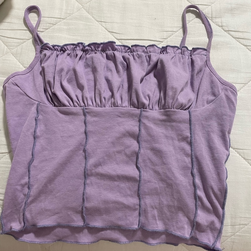 purple seem shein crop top